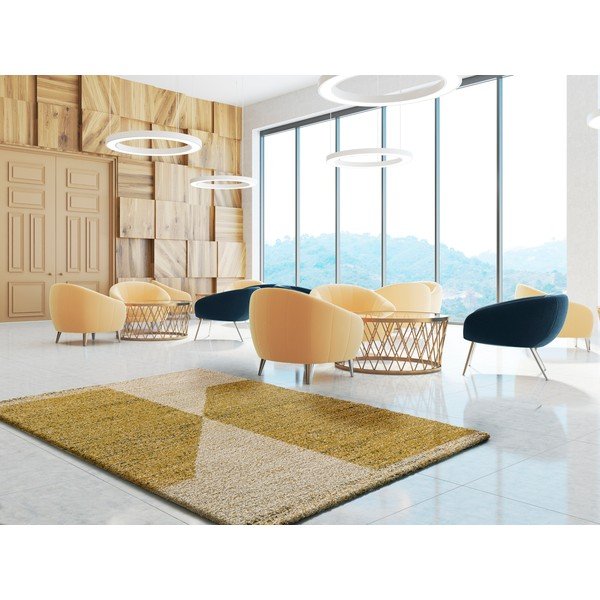 Hořčicově žlutý koberec Universal Ikone, 60 x 110 cm-image-1