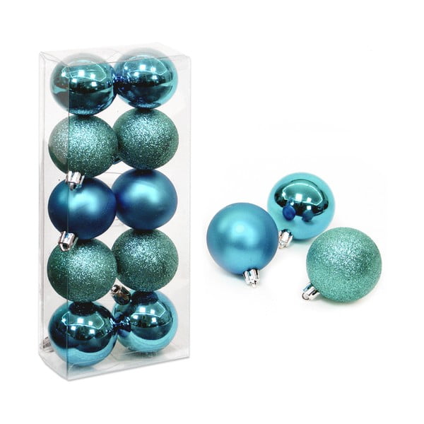 Modré vánoční ozdoby v sadě 10 ks Casa Selección Navidad, ø 5 cm