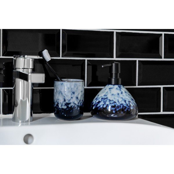 Tmavě modrý keramický kelímek na zubní kartáčky Rosali – Wenko-image-3