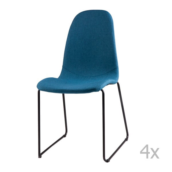 Sada 4 tmavě modrých jídelních židlí sømcasa Helena