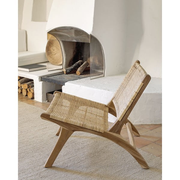 Křeslo s výpletem v přírodní barvě Beida – Kave Home-image-1