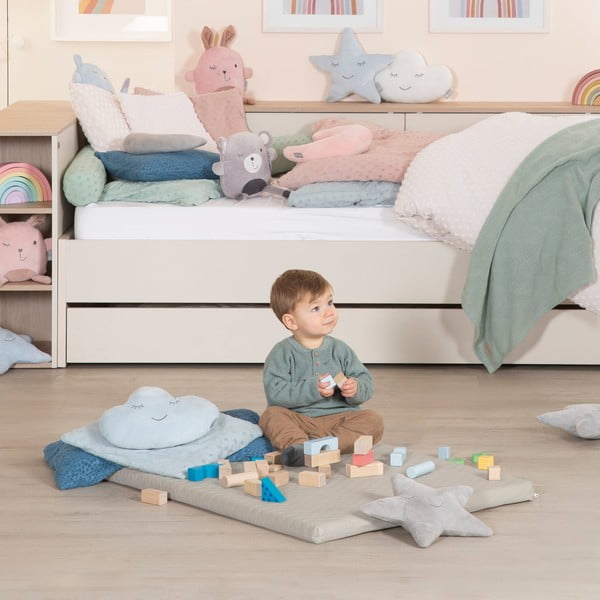 Béžová dětská hrací podložka 78x100 cm Greyish gesteppt – Roba-image-1