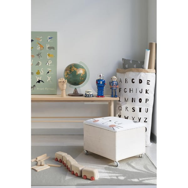 Sedací puf na kolečkách s úložným prostorem Little Nice Things Cat-image-1