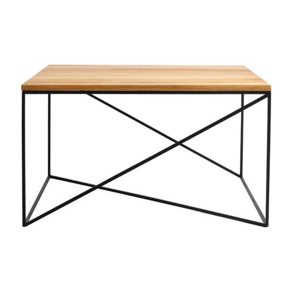 Konferenční stolek s černou konstrukcí a deskou v dekoru dubového dřeva Custom Form Memo, délka 100 cm