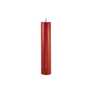 Červená adventní svíčka s čísly Unipar, doba hoření 70 h