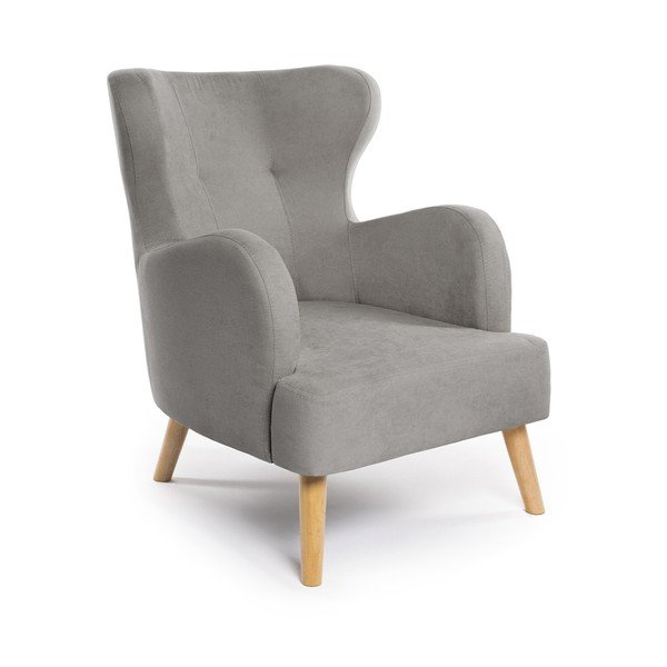 Světle šedé křeslo ušák Noemye – Bonami Selection