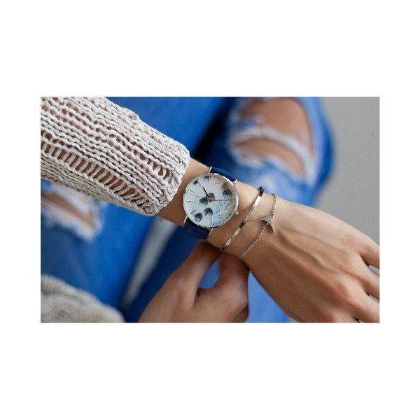 Dámské hodinky s modrým páskem z pravé kůže Emily Westwood Nataly-image-1