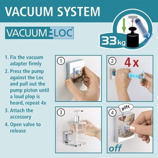 Samodržící držák na toaletní kartáč Wenko Vacuum-Loc, nosnost až 33 kg