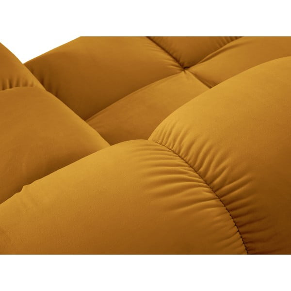 Žlutá sametová pohovka 282 cm Bellis – Micadoni Home-image-1