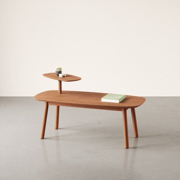 Hnědý konferenční stolek z bukového dřeva 56x120 cm Swivo – Umbra-image-1