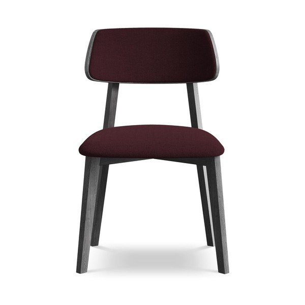 Vínová jídelní židle z masivního dřeva Niu – Makamii-image-1