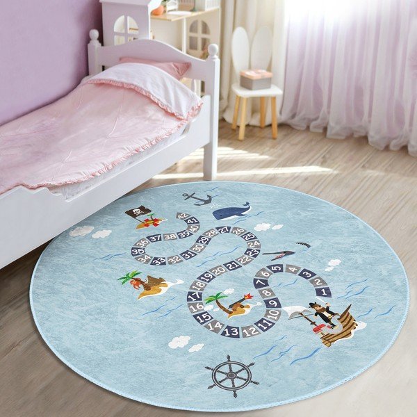 Světle modrý dětský koberec ø 100 cm Comfort – Mila Home-image-1