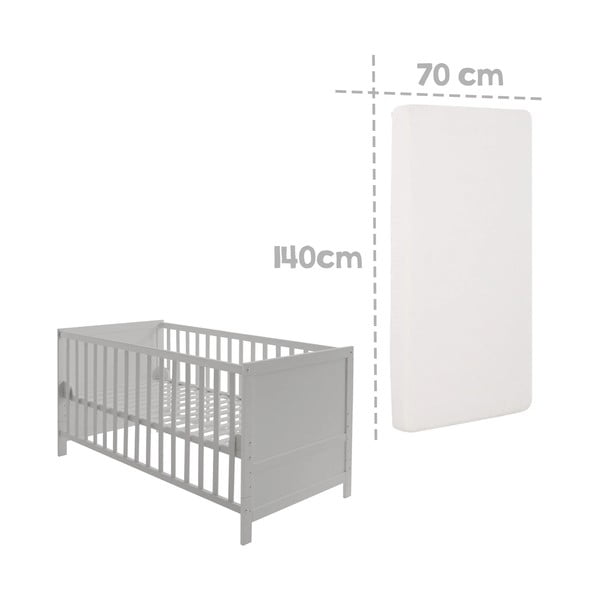 Světle šedá postýlka s nebesy 70x140 cm Sternenzauber – Roba-image-2