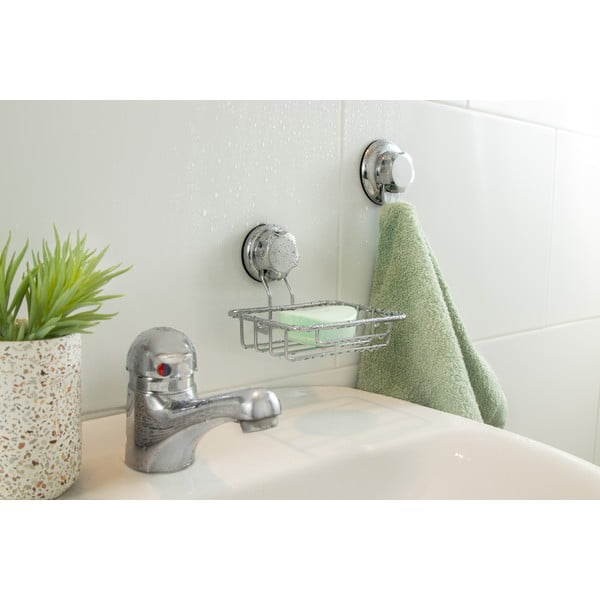 Samodržící ocelová mýdlenka ve stříbrné barvě Bestlock Bath – Compactor-image-4