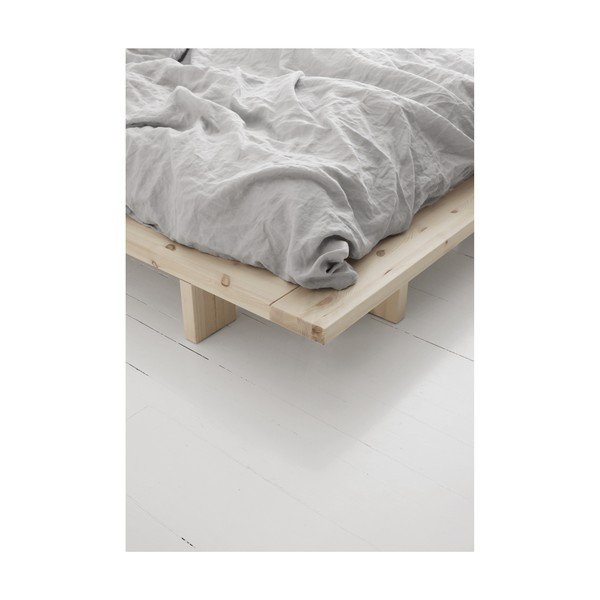 Dvoulůžková postel z borovicového dřeva s matrací Karup Design Japan Double Latex White/Natural, 160 x 200 cm-image-3