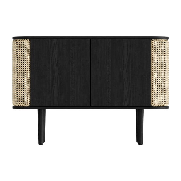 Nízká komoda v dekoru dubu v černo-přírodní barvě 109x75 cm Treasures – UMAGE-image-3