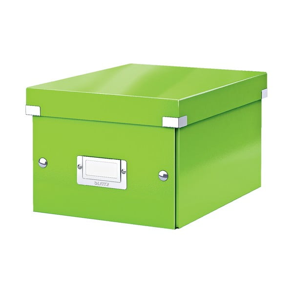 Zelený kartonový úložný box s víkem Click&Store - Leitz