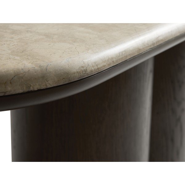Konzolový stolek s mramorovou deskou  v tmavě přírodní barvě 38x120 cm Piazze – Unique Furniture-image-3