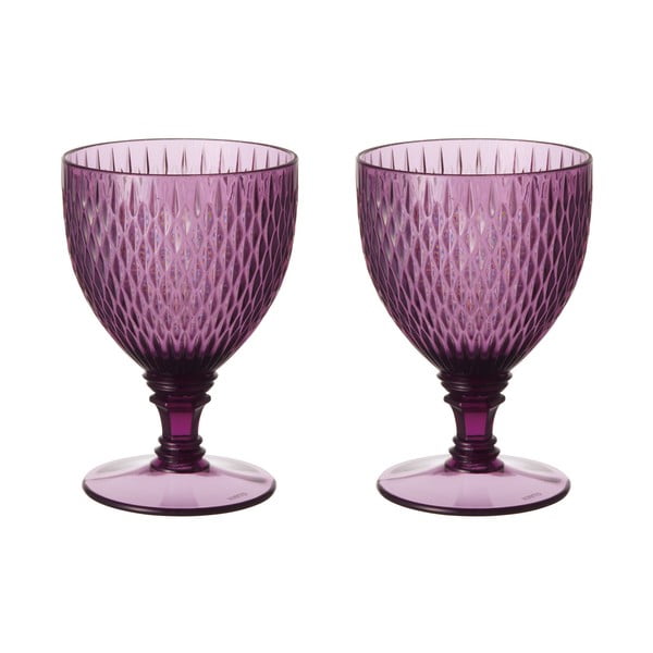 Set fialových vinných sklenic, 2 ks
