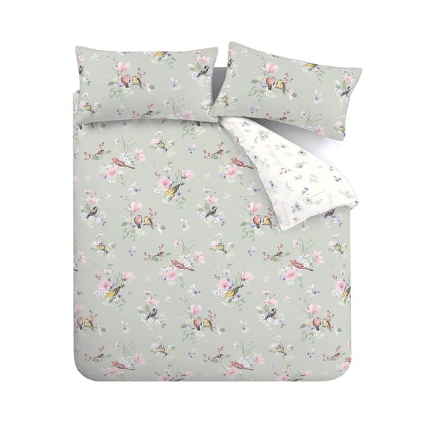 Světle zelené povlečení na dvoulůžko 200x200 cm Songbird – Catherine Lansfield-image-2