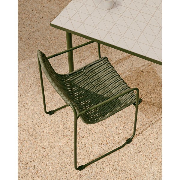 Zelená kovová zahradní židle Maurina – Kave Home-image-1