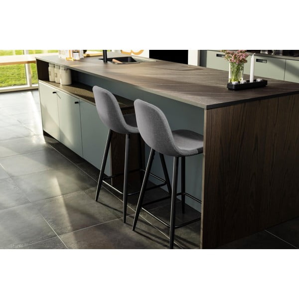 Světle šedé čalouněné barové židle v sadě 2 ks (výška sedáku 65 cm) Wilma – Actona-image-2