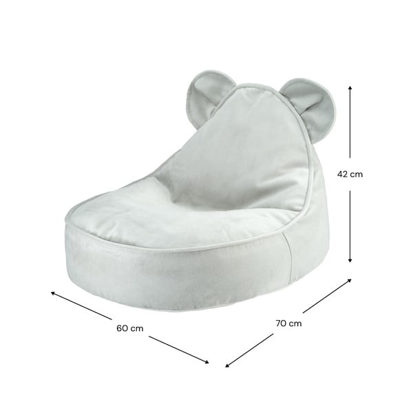 Sametový dětský sedací vak v mentolové barvě Bear – Wigiwama-image-4