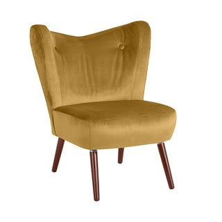 Žluté křeslo Max Winzer Sari Velvet