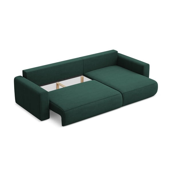 Zelená rozkládací/s úložným prostorem rohová pohovka (pravý roh/s lenoškou) Kapua – Makamii-image-3