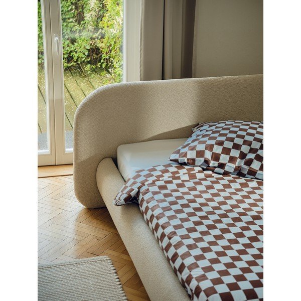 Světle modré napínací bavlněné prostěradlo 180x200 cm Oba – noo.ma-image-1