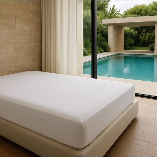 Bílé napínací prostěradlo z bavlny Renforcé 200x140 cm Ranforce – Mila Home Luxury-image-3