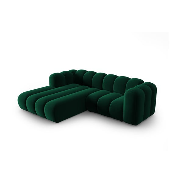 Tmavě zelená rohová pohovka (levý roh) Lupine – Micadoni Home-image-1
