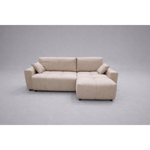 Béžová rozkládací/s úložným prostorem rohová pohovka Luki - II. jakost – Ropez-image-1