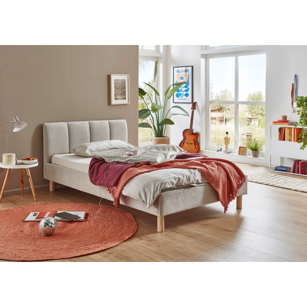 Béžová čalouněná jednolůžková postel bez roštu 120x200 cm Joker – Meise Möbel-image-1