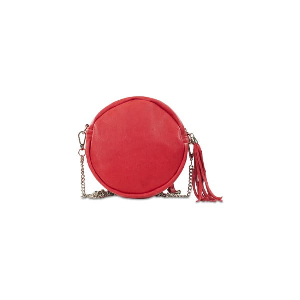 Červená kožená kabelka Infinitif Prunelle