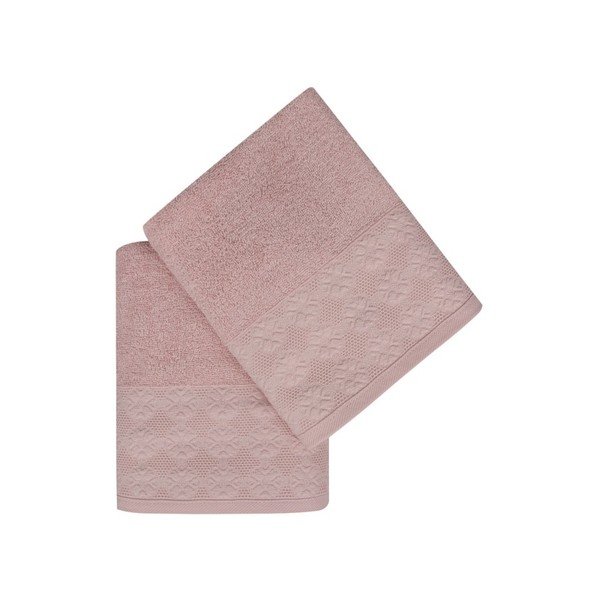 Sada 2 růžových bavlněných ručníků v odstínu dusty rose Provence, 50 x 90 cm-image-2