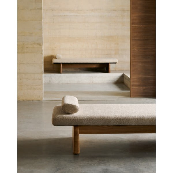 Béžová/v přírodní barvě žinylková lenoška (variabilní roh) Topaz – Kave Home-image-3