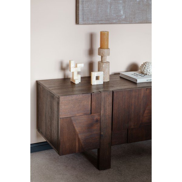 TV stolek z masivního dřeva v tmavě přírodní barvě 188x60x45 cm Bruneau – Dutchbone-image-4