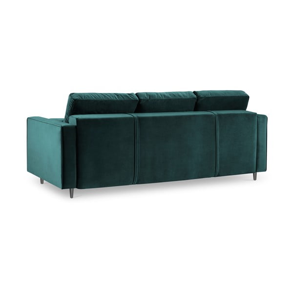 Petrolejově zelená sametová rozkládací pohovka Milo Casa Santo-image-4