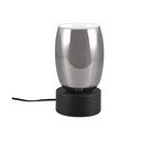 Stolní lampa se skleněným stínidlem v černo-stříbrné barvě (výška 24 cm) Barret – Trio Select