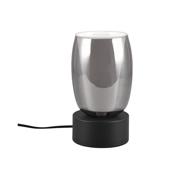 Stolní lampa se skleněným stínidlem v černo-stříbrné barvě (výška 24 cm) Barret – Trio Select-image-1