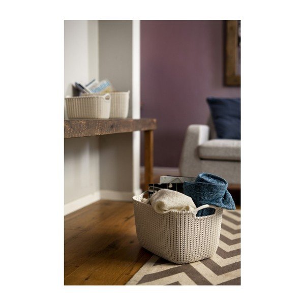 Krémový úložný koš Curver Large-image-1