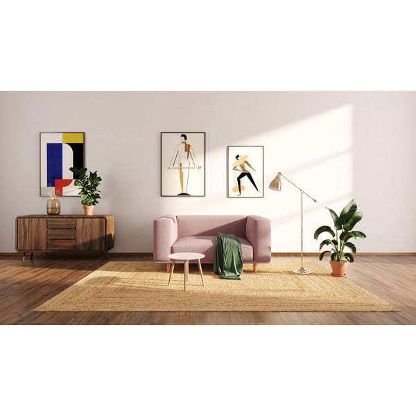 Růžové relaxační křeslo z textilie bouclé Kukumo – Ame Yens-image-3