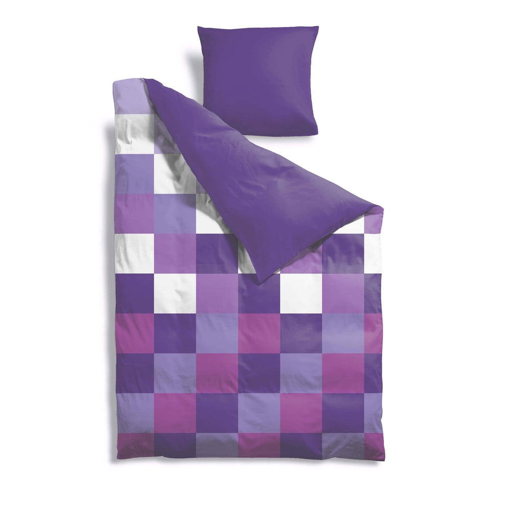 Prodloužené povlečení Purple Pixel, 140x220 cm