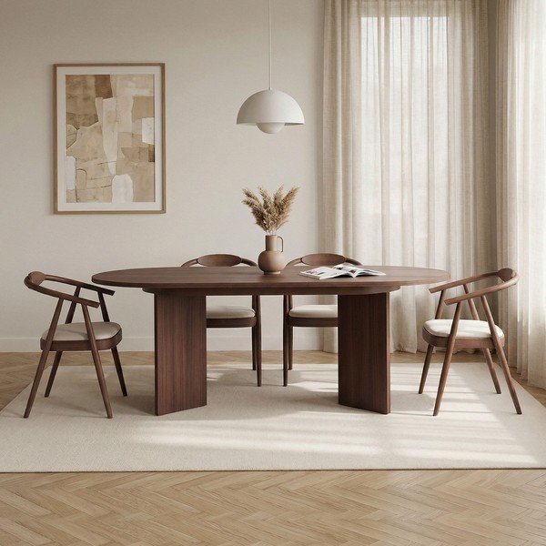 Rozkládací jídelní stůl s přídavnou deskou v dekoru ořechu 90x160 cm Sorell – Kalune Design-image-3
