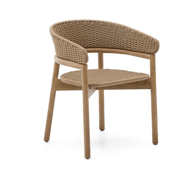 Dřevěná zahradní židle v přírodní barvě Arinella – Kave Home