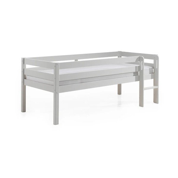 Bílá dětská vyvýšená postel Vipack Pino, 90 x 200 cm