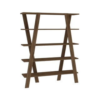 Hnědá knihovna v dekoru ořechu 120x150 cm Conde – Kalune Design