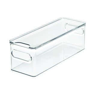 Transparentní úložný box s víkem iDesign The Home Edit, 31,1 x 10,8 cm