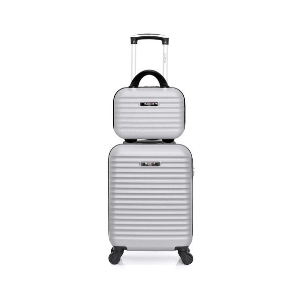 Set šedého cestovního kufru na kolečkách a menšího příručního kufříku Bluestar Marro